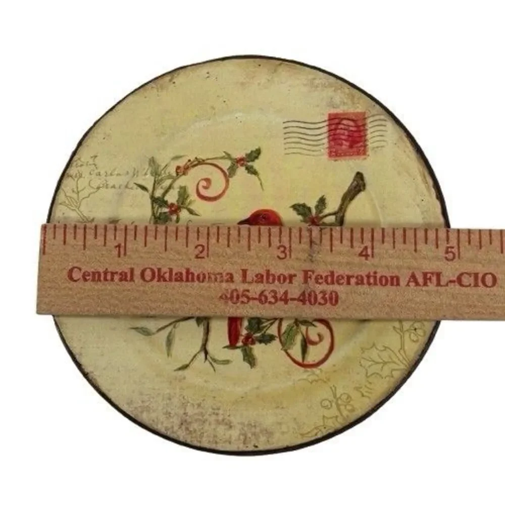 Creative Co-Op Kate McRostie Redbird Bird Design Works Coaster Set w/ Holder